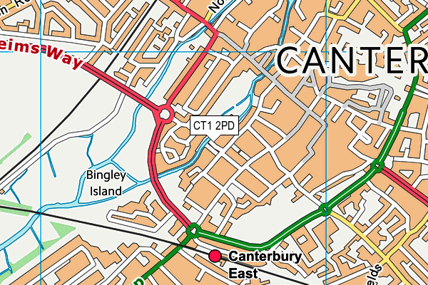 CT1 2PD map - OS VectorMap District (Ordnance Survey)