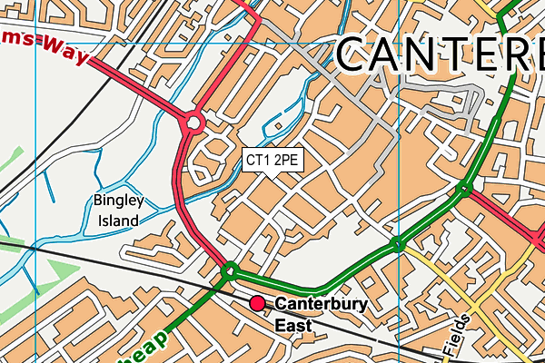 CT1 2PE map - OS VectorMap District (Ordnance Survey)