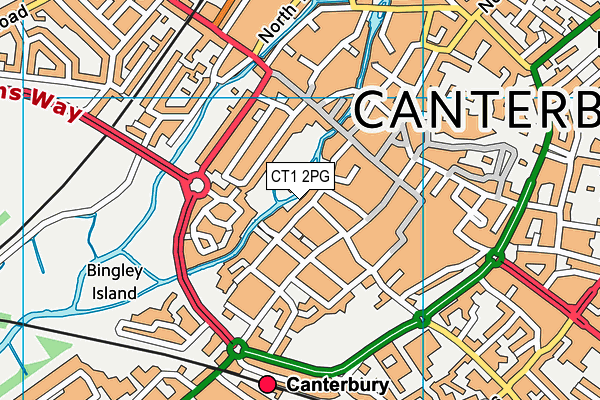 CT1 2PG map - OS VectorMap District (Ordnance Survey)