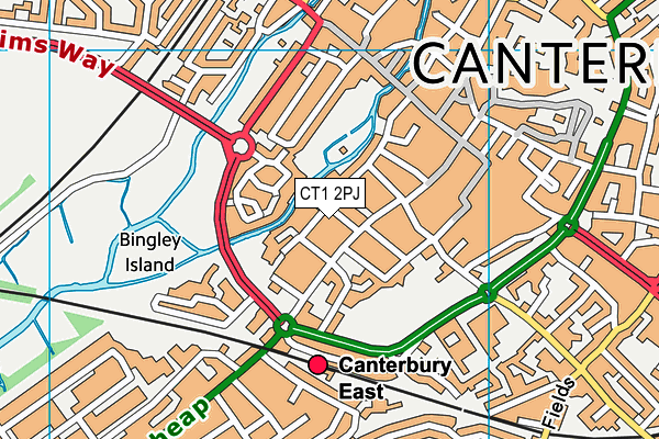 CT1 2PJ map - OS VectorMap District (Ordnance Survey)