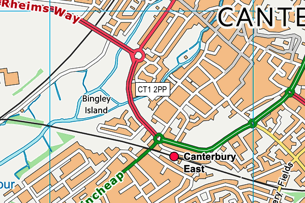 CT1 2PP map - OS VectorMap District (Ordnance Survey)