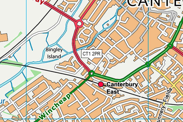 CT1 2PR map - OS VectorMap District (Ordnance Survey)
