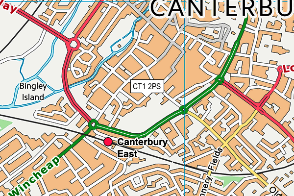 CT1 2PS map - OS VectorMap District (Ordnance Survey)