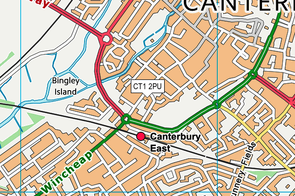 CT1 2PU map - OS VectorMap District (Ordnance Survey)