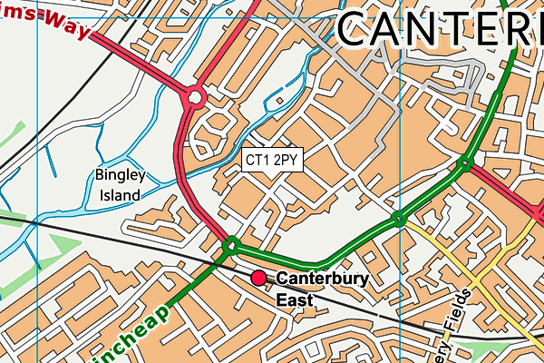 CT1 2PY map - OS VectorMap District (Ordnance Survey)