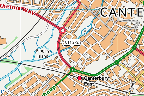 CT1 2PZ map - OS VectorMap District (Ordnance Survey)