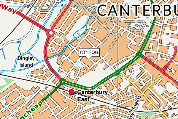 CT1 2QG map - OS VectorMap District (Ordnance Survey)