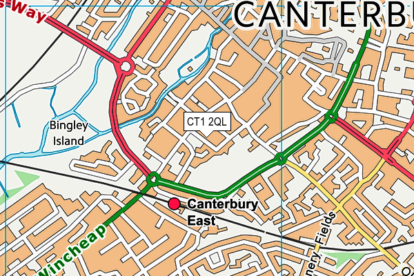 CT1 2QL map - OS VectorMap District (Ordnance Survey)