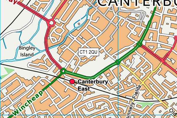 CT1 2QU map - OS VectorMap District (Ordnance Survey)