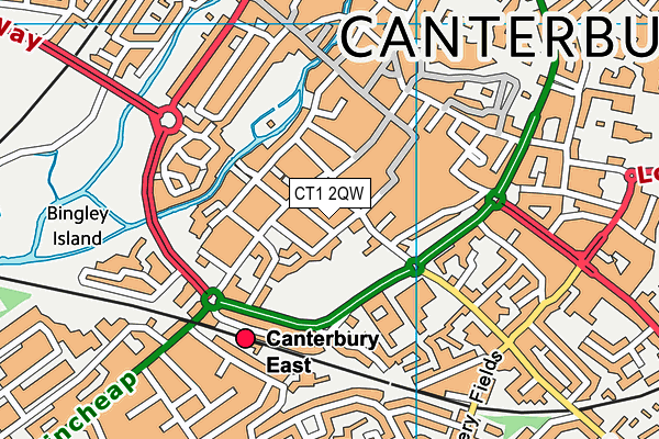 CT1 2QW map - OS VectorMap District (Ordnance Survey)