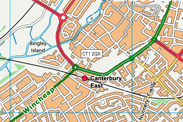 CT1 2QX map - OS VectorMap District (Ordnance Survey)