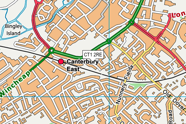 CT1 2RE map - OS VectorMap District (Ordnance Survey)