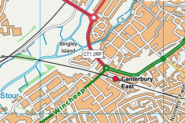 CT1 2RP map - OS VectorMap District (Ordnance Survey)