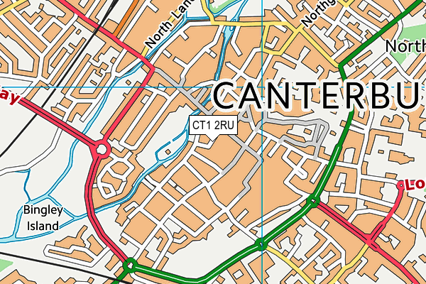 CT1 2RU map - OS VectorMap District (Ordnance Survey)