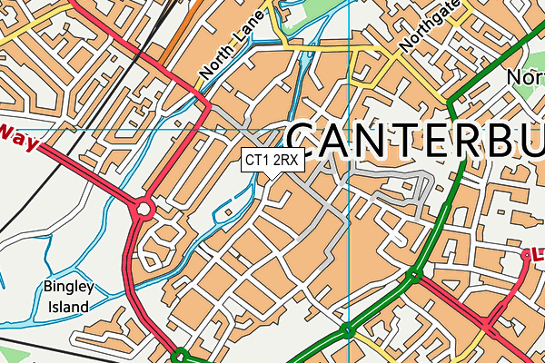 CT1 2RX map - OS VectorMap District (Ordnance Survey)