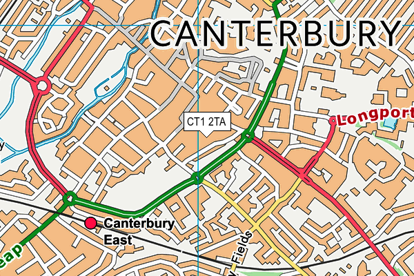 CT1 2TA map - OS VectorMap District (Ordnance Survey)