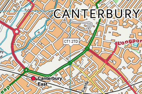 CT1 2TD map - OS VectorMap District (Ordnance Survey)