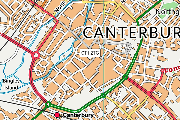 CT1 2TG map - OS VectorMap District (Ordnance Survey)