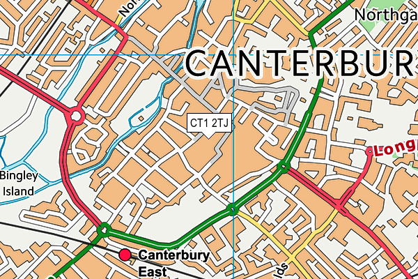 CT1 2TJ map - OS VectorMap District (Ordnance Survey)