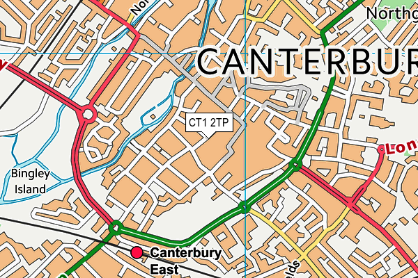 CT1 2TP map - OS VectorMap District (Ordnance Survey)