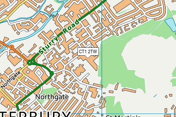 CT1 2TW map - OS VectorMap District (Ordnance Survey)