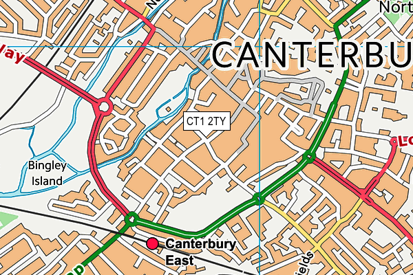 CT1 2TY map - OS VectorMap District (Ordnance Survey)