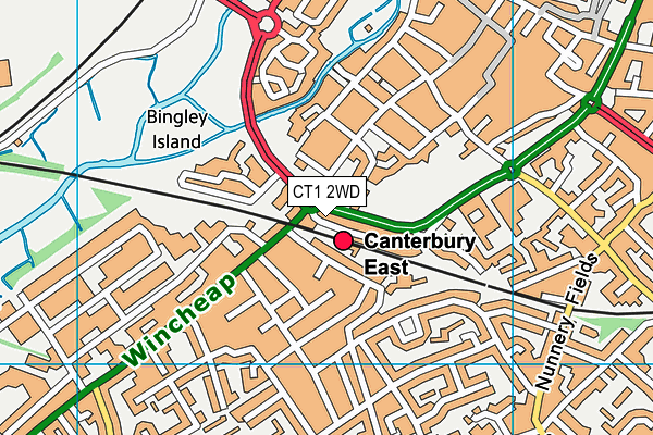 CT1 2WD map - OS VectorMap District (Ordnance Survey)