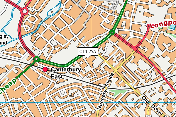 CT1 2YA map - OS VectorMap District (Ordnance Survey)