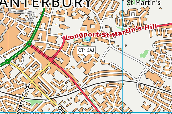 Canterbury College map (CT1 3AJ) - OS VectorMap District (Ordnance Survey)