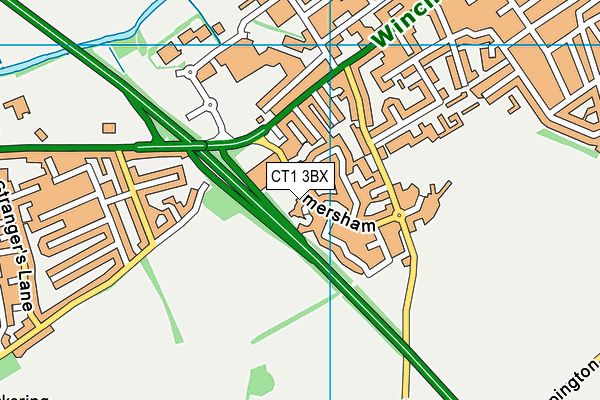 CT1 3BX map - OS VectorMap District (Ordnance Survey)