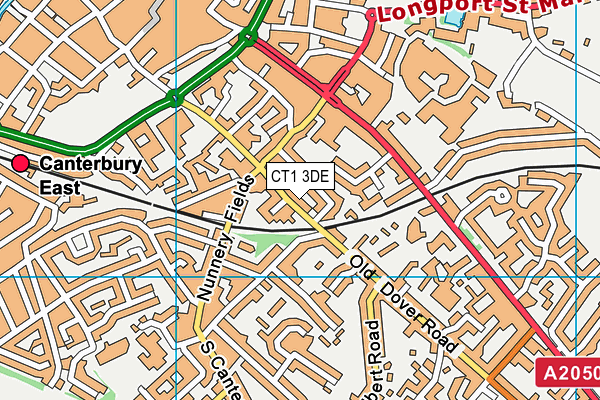 CT1 3DE map - OS VectorMap District (Ordnance Survey)