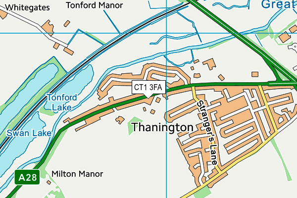 CT1 3FA map - OS VectorMap District (Ordnance Survey)