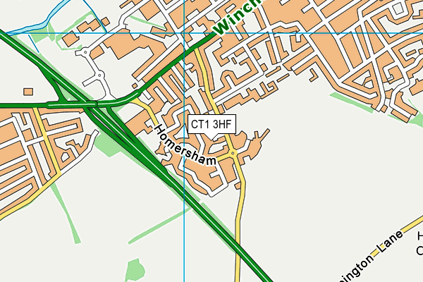 CT1 3HF map - OS VectorMap District (Ordnance Survey)