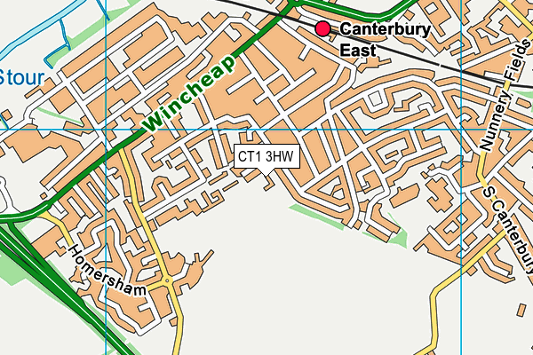 CT1 3HW map - OS VectorMap District (Ordnance Survey)