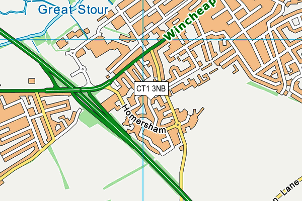 CT1 3NB map - OS VectorMap District (Ordnance Survey)