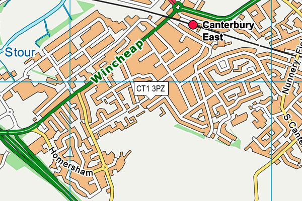 CT1 3PZ map - OS VectorMap District (Ordnance Survey)