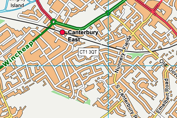 CT1 3QT map - OS VectorMap District (Ordnance Survey)