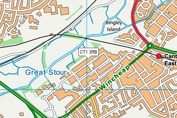 CT1 3RB map - OS VectorMap District (Ordnance Survey)