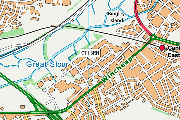 CT1 3RH map - OS VectorMap District (Ordnance Survey)