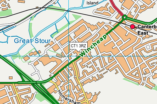 CT1 3RZ map - OS VectorMap District (Ordnance Survey)