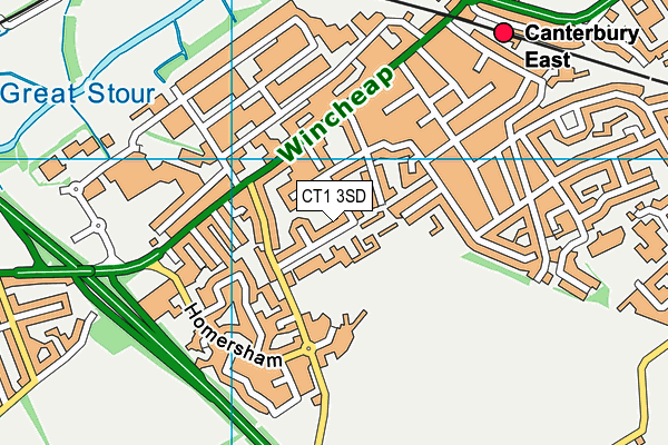 CT1 3SD map - OS VectorMap District (Ordnance Survey)
