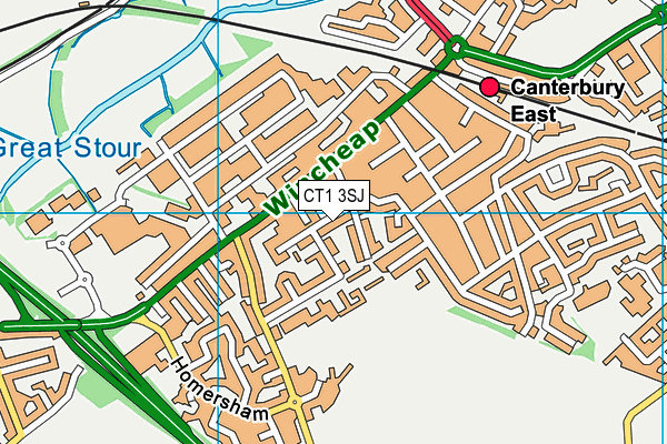 CT1 3SJ map - OS VectorMap District (Ordnance Survey)