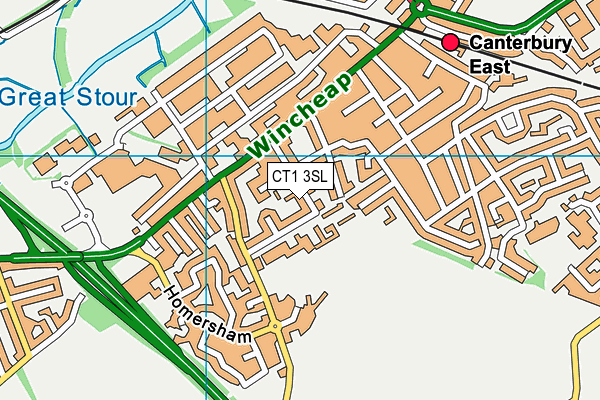 CT1 3SL map - OS VectorMap District (Ordnance Survey)