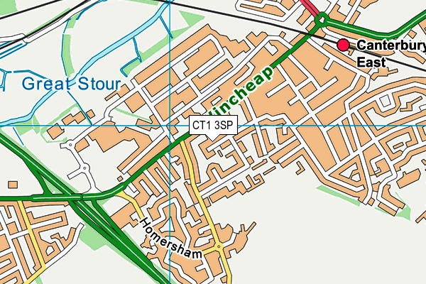 CT1 3SP map - OS VectorMap District (Ordnance Survey)