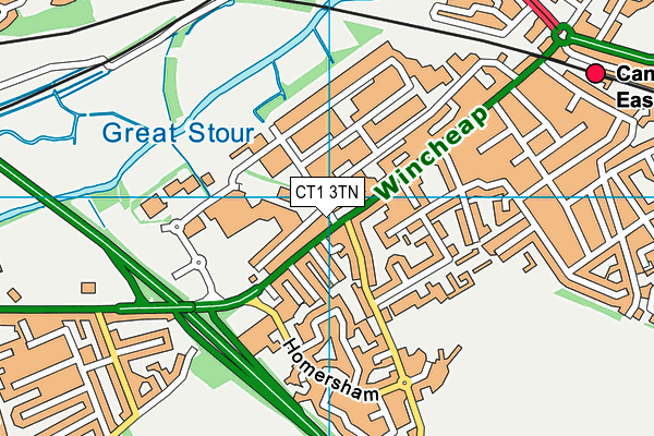 CT1 3TN map - OS VectorMap District (Ordnance Survey)