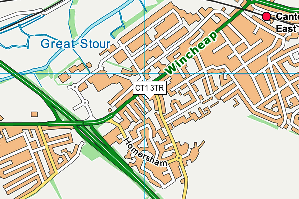 CT1 3TR map - OS VectorMap District (Ordnance Survey)
