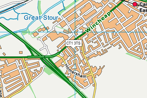 CT1 3TS map - OS VectorMap District (Ordnance Survey)