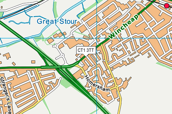 CT1 3TT map - OS VectorMap District (Ordnance Survey)