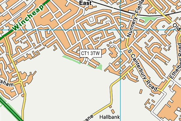 CT1 3TW map - OS VectorMap District (Ordnance Survey)