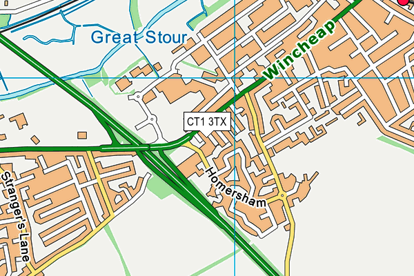 CT1 3TX map - OS VectorMap District (Ordnance Survey)